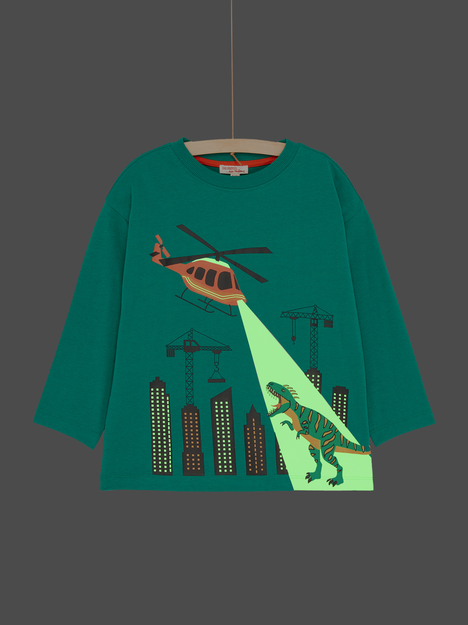 T-shirt Vert Empire À Animation Dinosaure Pour Garçon - 12A - Du Pareil Au Même product
